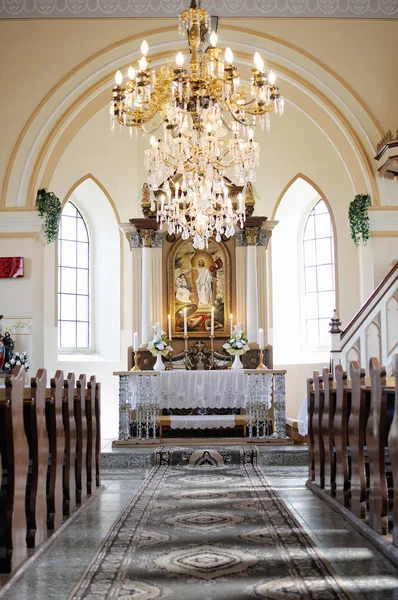 Oude Interieur Katholieke Kerk Slowakije — Stockfoto