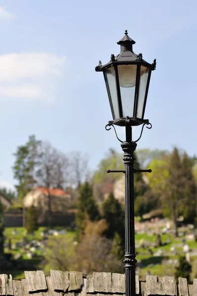A black historic street lamp — Stock Photo, Image
