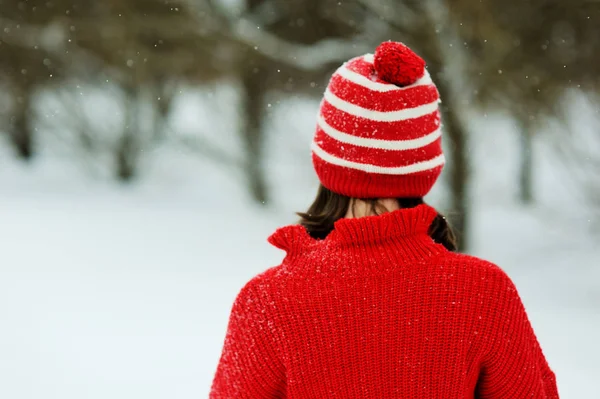 Ragazzina adorabile in inverno — Foto Stock