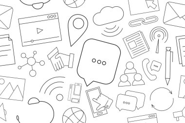 Vektör iletişim desen. İletişim sorunsuz arka plan