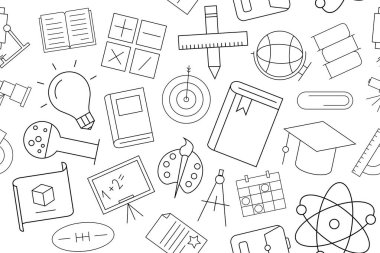 Vektör eğitim desen. Educattion sorunsuz arka plan