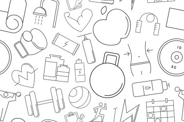 Vektör spor salonu desen. Spor salonu sorunsuz arka plan