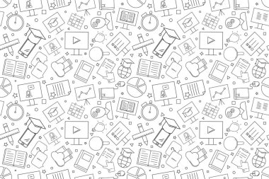 Vektör Online ders desen. Online ders sorunsuz arka plan