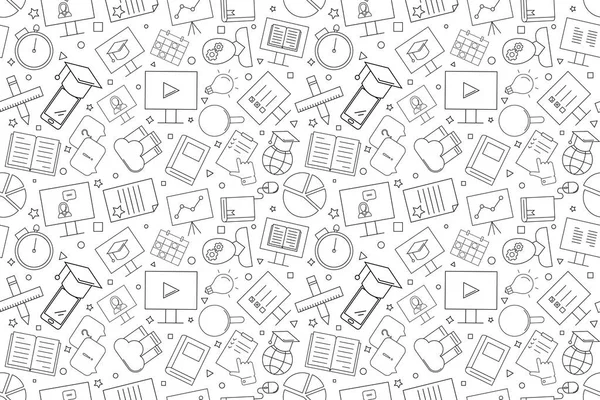 Vektör Online ders desen. Online ders sorunsuz arka plan