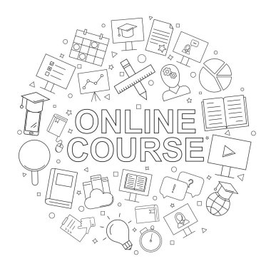 Vektör Online ders desen. Online ders sorunsuz arka plan