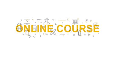 Vektör Online ders desen. Online ders sorunsuz arka plan