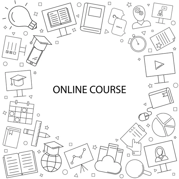 Vektör Online ders desen. Online ders sorunsuz arka plan