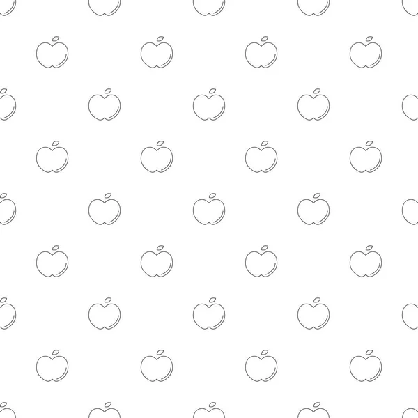 Fondo Apple Del Icono Línea Patrón Vectorial Lineal — Vector de stock