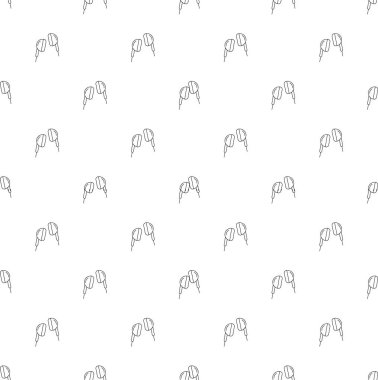 Kulaklık arka plandan satırı simgesi. Doğrusal vektör desen