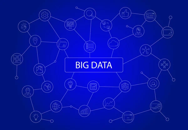 Palavra Big Data com ícones — Vetor de Stock