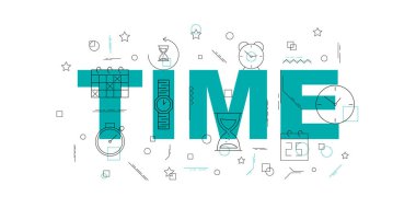 Zaman vektör afiş. Word ile satırı simgesi. 