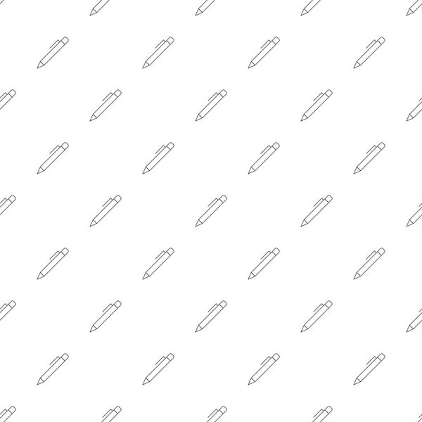 Pen background from line icon. Linear vector pattern. 