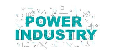 Güç Sanayi vektör afiş. Word ile satırı simgesi. 