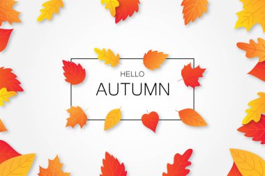 Sonbahar Satılık arka plan düzen süslemeleri alışveriş için yaprakları ile