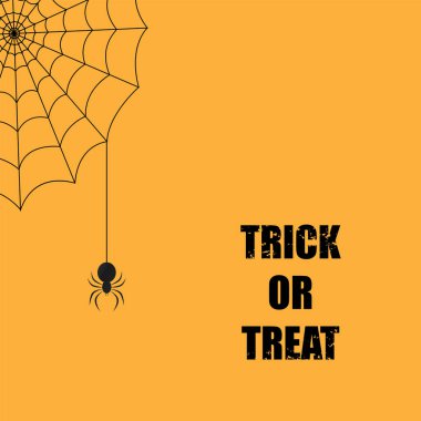 Cadılar Bayramı arka plan bir örümcek, bir web ve kelimeler Trick Or Treat. 