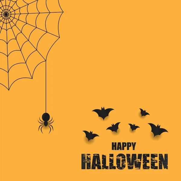 Halloween background with a spider and a web. — Stock Vector