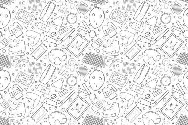 Hokey kökenli satırı simgesi. Doğrusal vektör desen. 