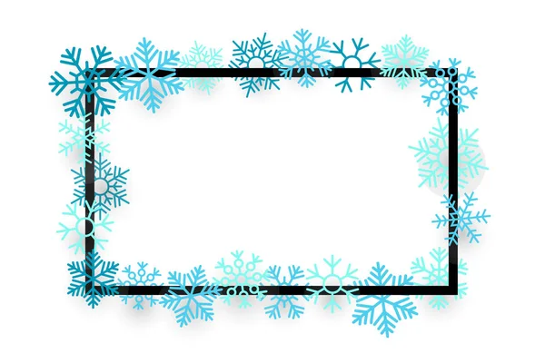 Vinter försäljning blå bakgrund med snöflingor — Stock vektor