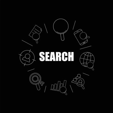 Arama satır simgesi word ile ilgili. Doğrusal vektör desen. 