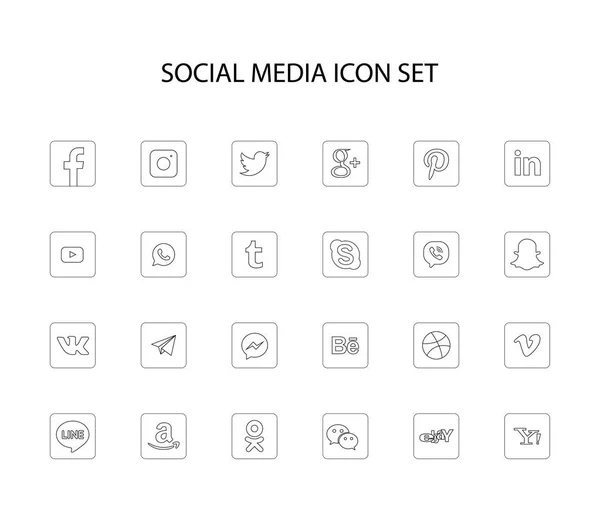 Sochi Russia October 2018 Collection Popular Social Media Logos — Stock Vector