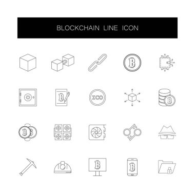 Satır simgeler kümesi. Blockchain paketi. 