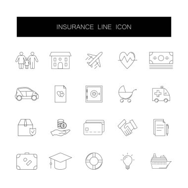 Satır simgeler kümesi. Sigorta paketi. 