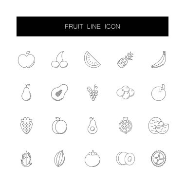 Satır simgeler kümesi. Meyve paketi. 