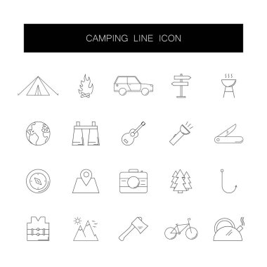 Satır simgeler kümesi. Kamp paketi. 