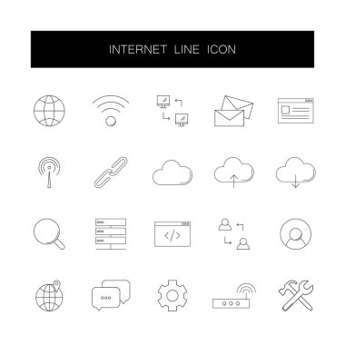 Satır simgeler kümesi. Internet paketi. 