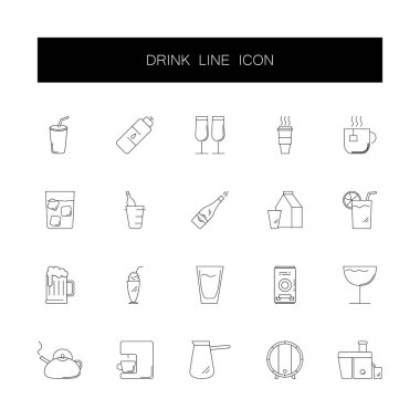 Satır simgeler kümesi. İçki paketi. 