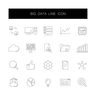 Satır simgeler kümesi. Büyük veri paketi. 