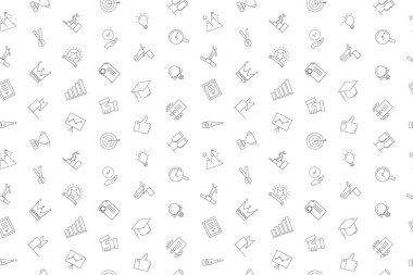 Başarı kökenli satırı simgesi. Doğrusal vektör desen. 