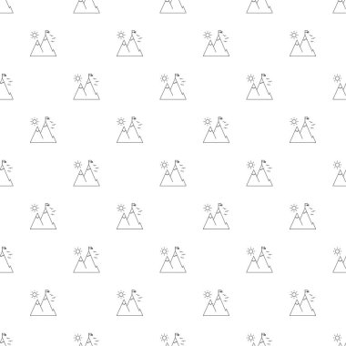 Dağ tepe satırı simgesi arka plan. Doğrusal vektör desen. 