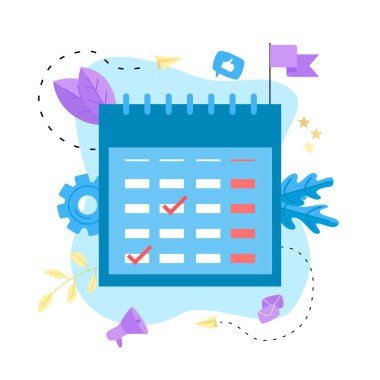 Düz tasarım iş takvimi 