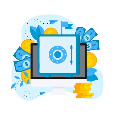 Çevrimiçi para biriktirme kasası. Finans kavramı