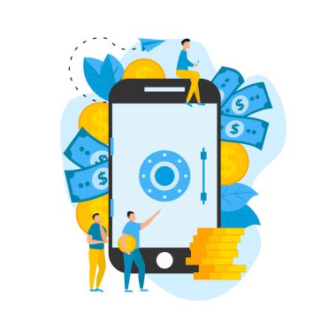 Çevrimiçi para biriktirme kasası. Finans kavramı