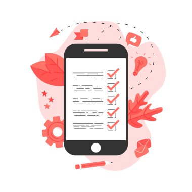 İşadamı ile online eylem planı kavramı. İş, zaman yönetimi