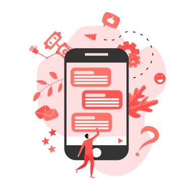 Sohbet etmek iş kavramı. Sohbet etmek ile iletişim. Yapay zeka müşteri destek