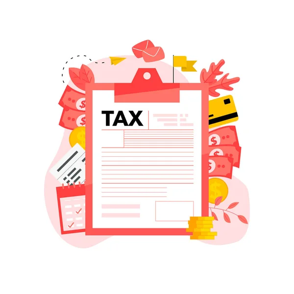 Tax payment vector illustration concept. Filling tax form — Stock Vector