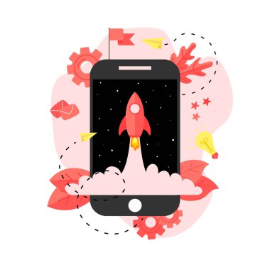 Yeni bir online iş başlangıç lansmanı kavramı