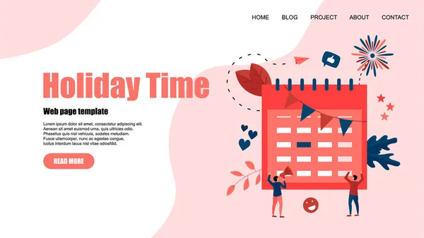 Web Template. Иллюстрация праздничного времени с фиолетовым знаком в день красных букв — стоковый вектор