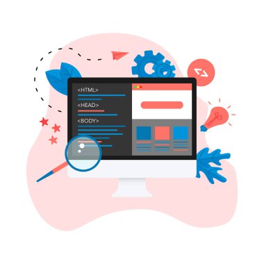 Yaratıcı web sayfası geliştirme ve web tasarımı kavramı