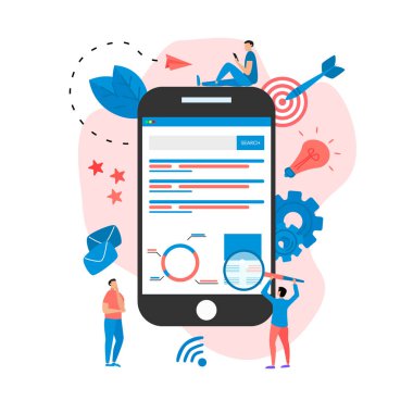 Arama ve büyüteçle Seo analizi. İş konsepti