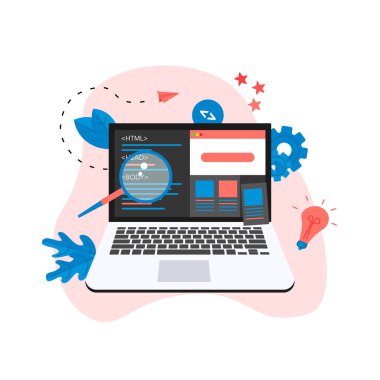 Yaratıcı web sayfası geliştirme ve web tasarımı kavramı