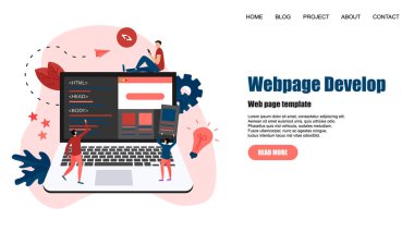 Web sayfası şablonu. Yaratıcı web sayfası geliştirme ve web tasarım konsepti