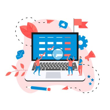 Sabit tasarım iş takvimi cep telefonunda olaylar, hatırlatıcılar ve planlama