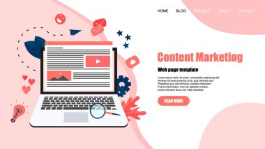 konsept, çevrimiçi mağaza almak. Web sitesi iniş web sayfası şablonu