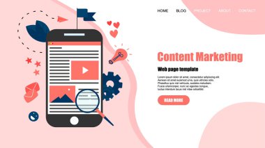 konsept, çevrimiçi mağaza almak. Web sitesi iniş web sayfası şablonu