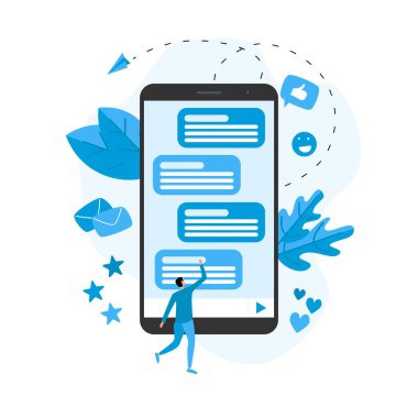 Çevrimiçi sohbette vektör illüstrasyon konsepti