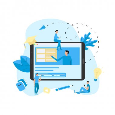 Çevrimiçi eğitim ya da öğretmenle internet kursu. E-öğrenme kavramı